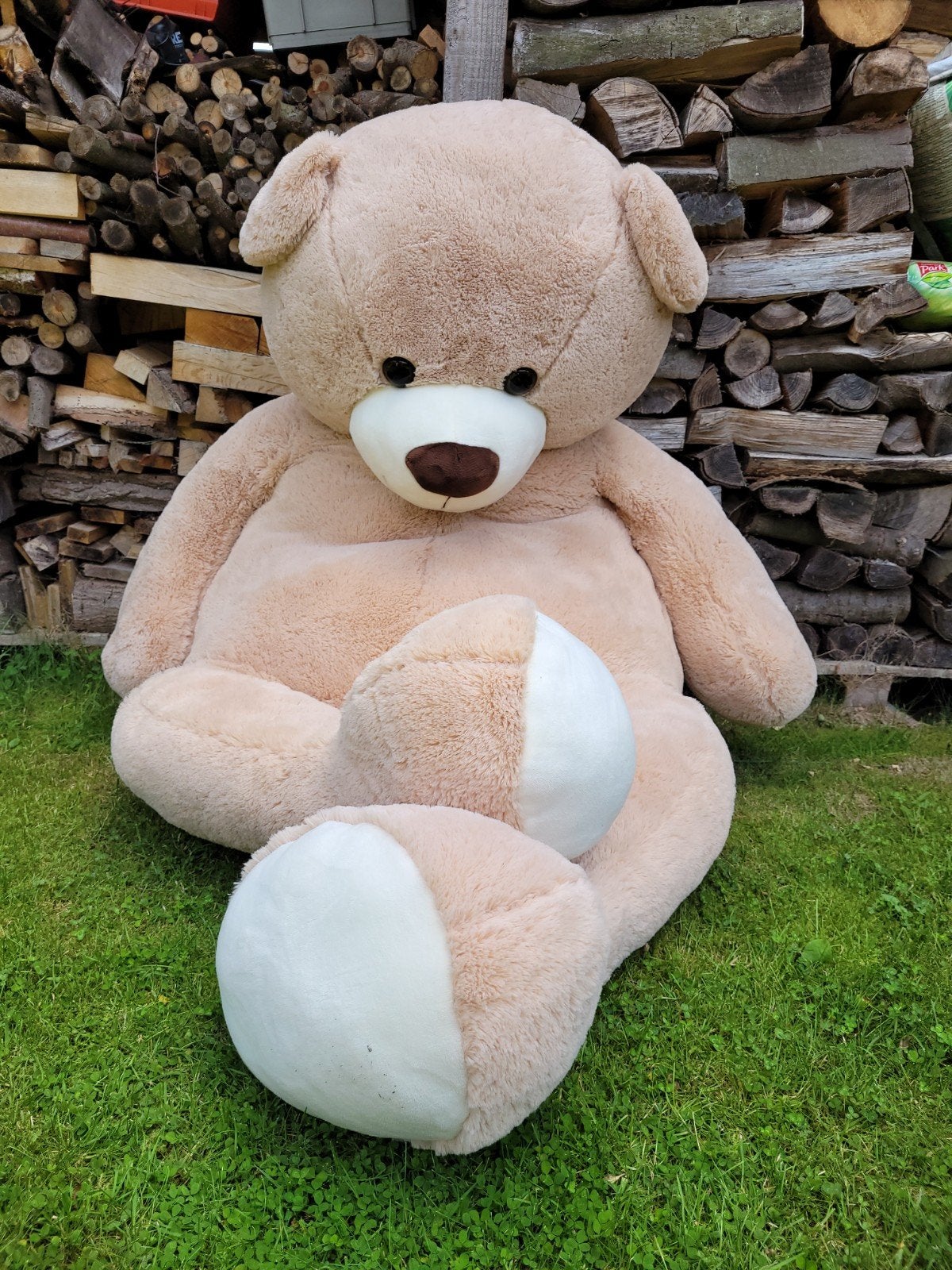 Knuffelbeer XXL (2m), Kinderen en Baby's, Speelgoed | Knuffels en Pluche, Ophalen, Beer, Zo goed als nieuw, Beige