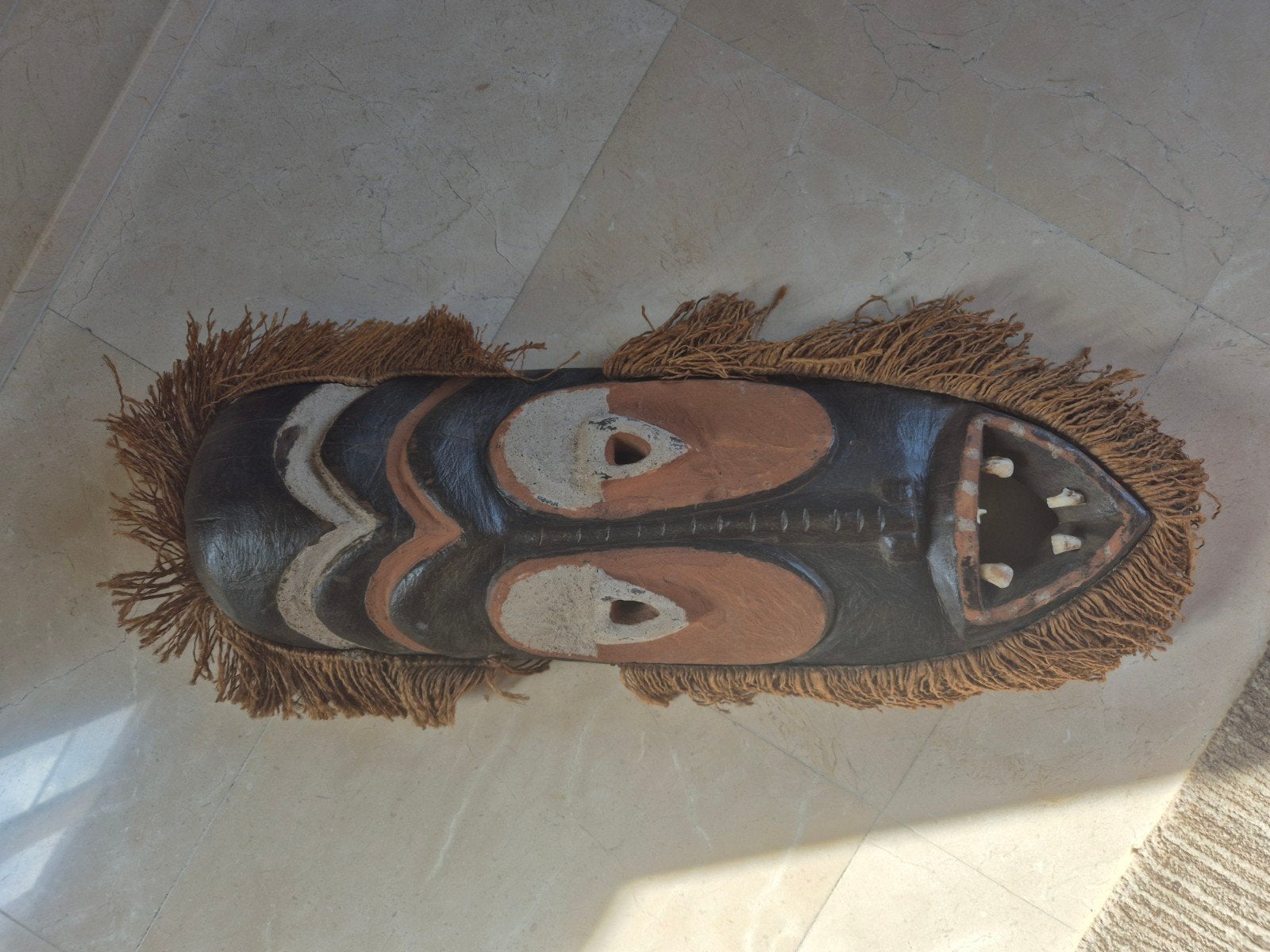 Antiek afrikaans masker met echte tanden etnisch, Antiek en Kunst, Ophalen