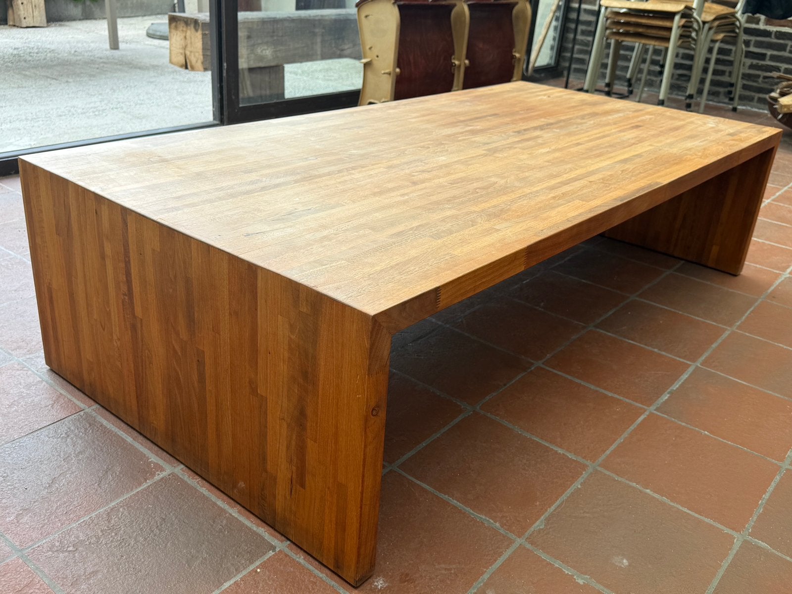 Stevige houten salontafel, Maison & Meubles, Tables | Tables de salon, 150 à 200 cm, Moins de 50 cm, Comme neuf, Enlèvement