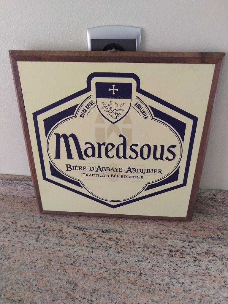 Panneau publicitaire biere Maredsous, Collections, Enlèvement ou Envoi, Comme neuf, Panneau, Plaque ou Plaquette publicitaire