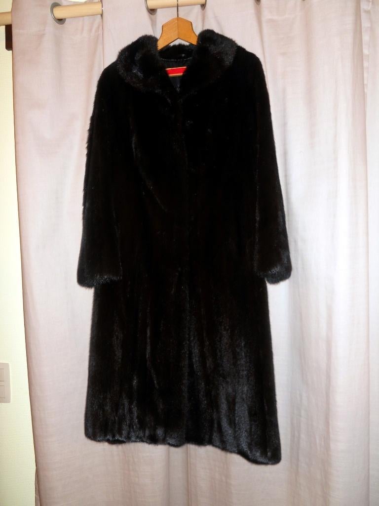 pelsmantel vison aloegé black, Kleding | Dames, Ophalen, Zo goed als nieuw, Maat 42/44 (L), Zwart