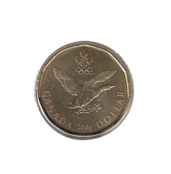 Canada, 1 Dollar 2006, Winter Olympics - Turin., Postzegels en Munten, Ophalen of Verzenden, Noord-Amerika, Losse munt
