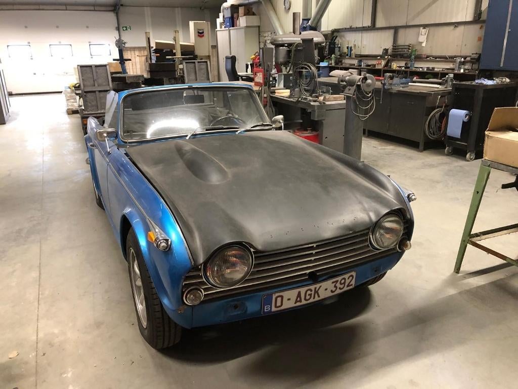 oldtimers, Zwart, Cabriolet, Blauw, Triumph