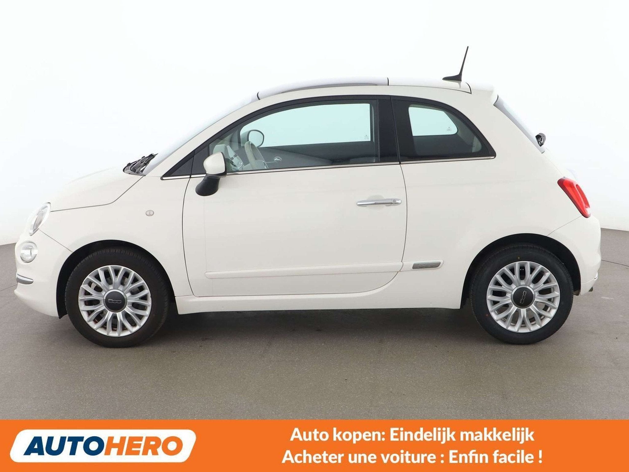 Fiat 500 1.2 Lounge (bj 2017), Auto's, Voorwielaandrijving, Gebruikt, Overige brandstoffen, Wit