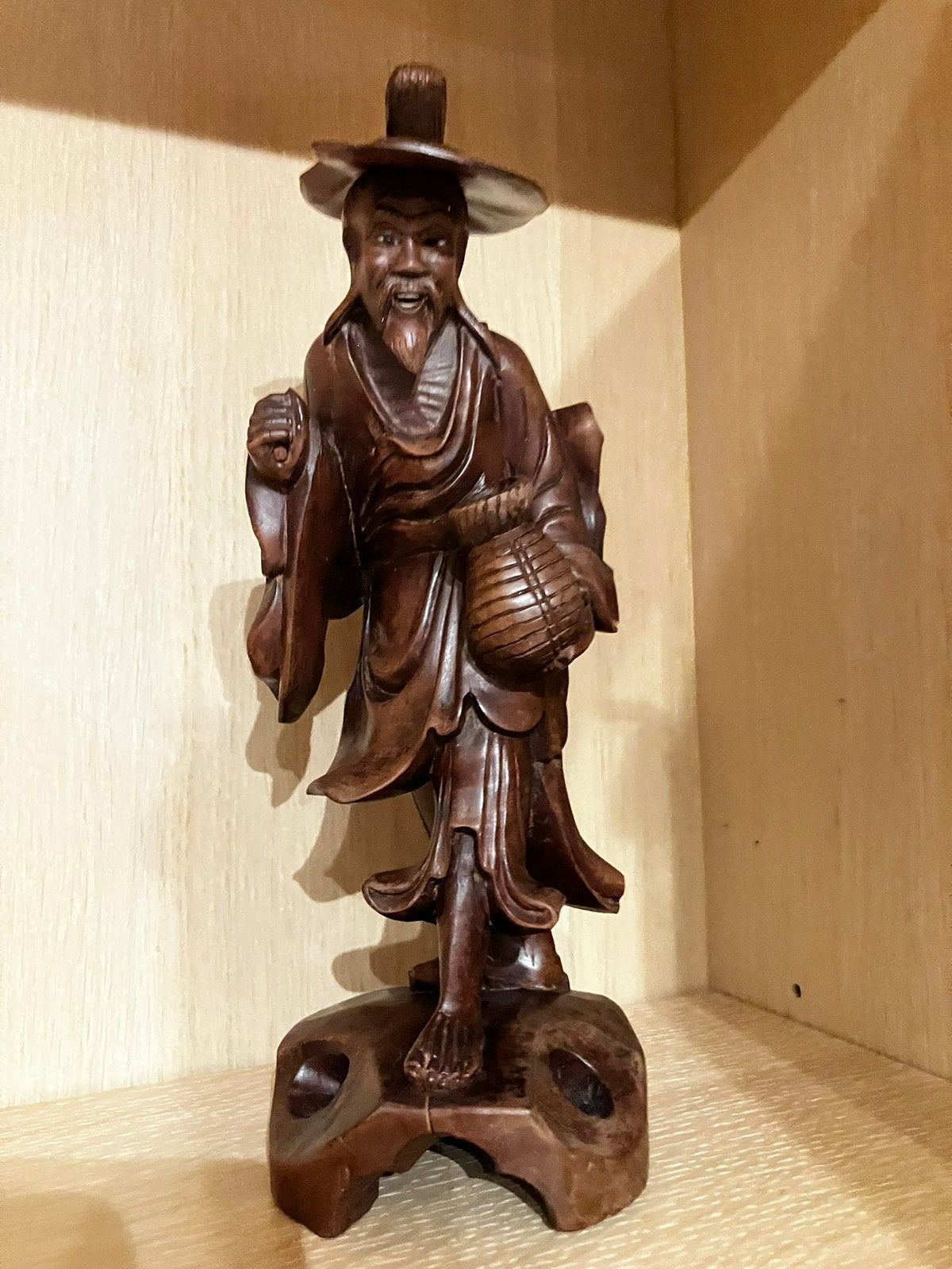 Prachtig Antiek Chinees beeld –Vintage Visser/Wijze (27 cm), Ophalen, Azië, Beeld