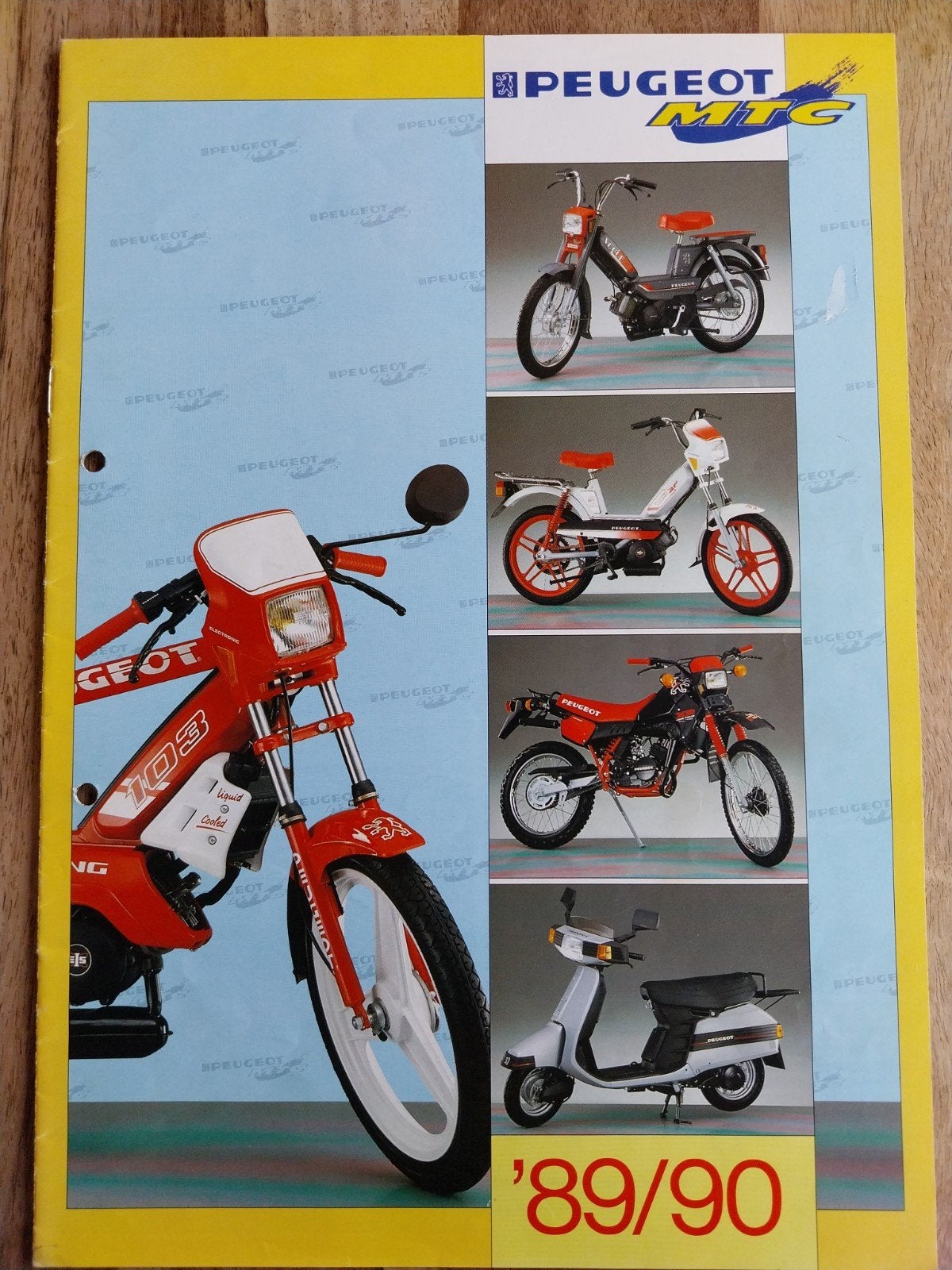 vintage folder brochure peugeot MTC met poster, Ophalen of Verzenden
