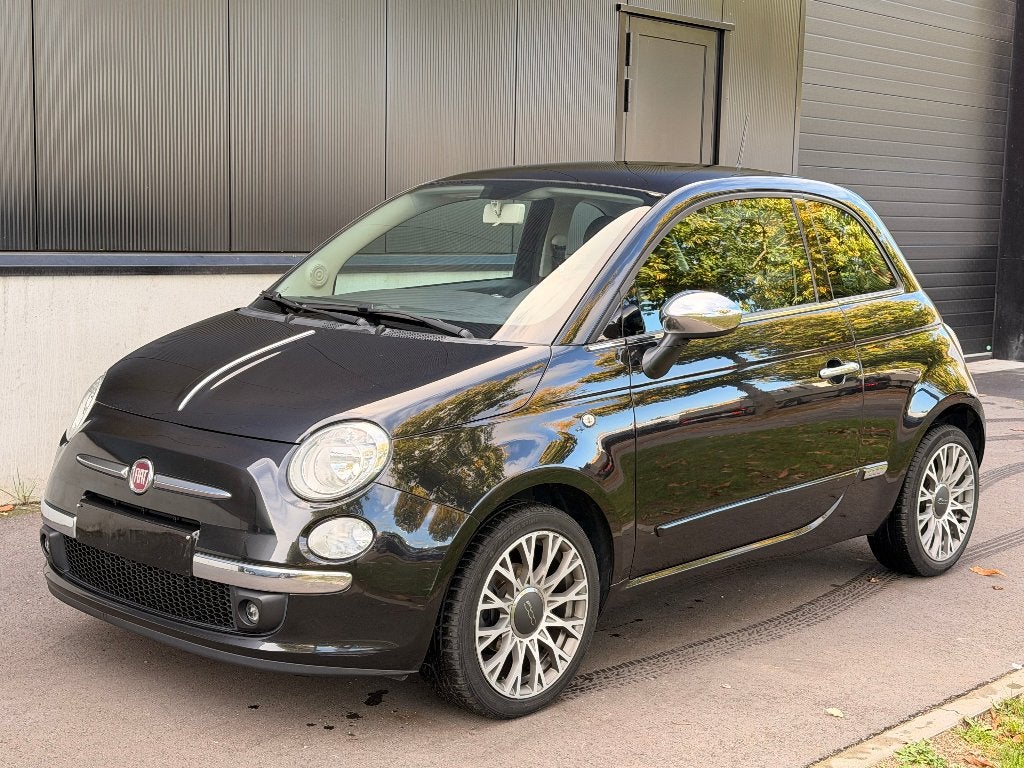 Fiat 500 1.2Benzine Pano Leder Airco PDC Euro6, Auto's, Voorwielaandrijving, 4 zetels, Zwart, Leder