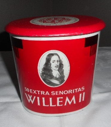 oude sigarenblik extra Senoritas Willem II, Ophalen, Gebruikt, Tabaksdoos of Verpakking