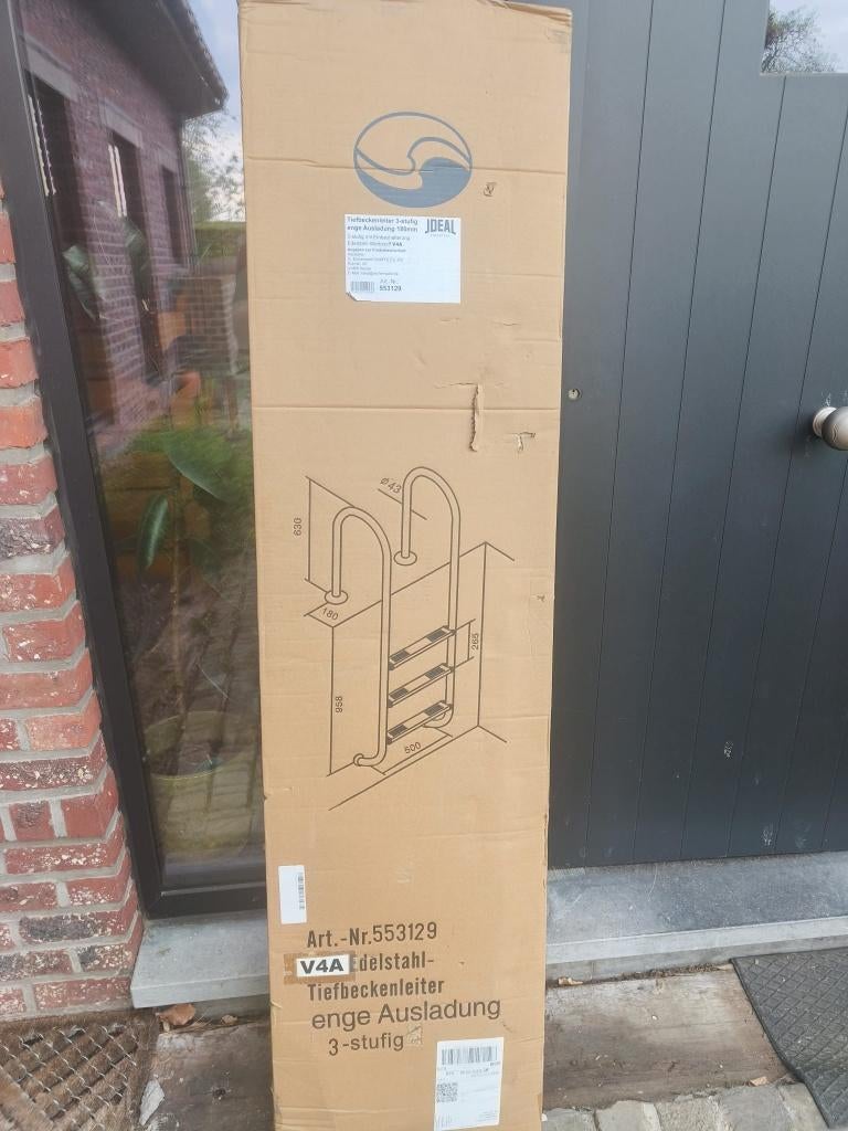 zwembadtrap 3 treden - RVS 316, Ophalen, Nieuw, Ladder