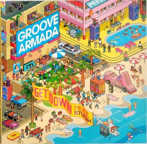 Groove Armada Featuring Stush & Red Rat - Get Down, Ophalen of Verzenden, Zo goed als nieuw, 12 inch, Electro