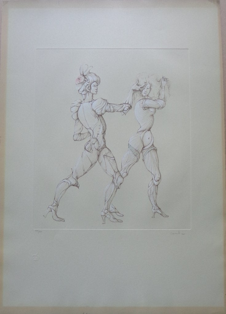 LEONOR FINI / KOPPEL FIGUREN / KLEURLITHO / 75x53cm / SIG, Gelimiteerde oplage, Ophalen of Verzenden, Personages en Fantasiefiguren