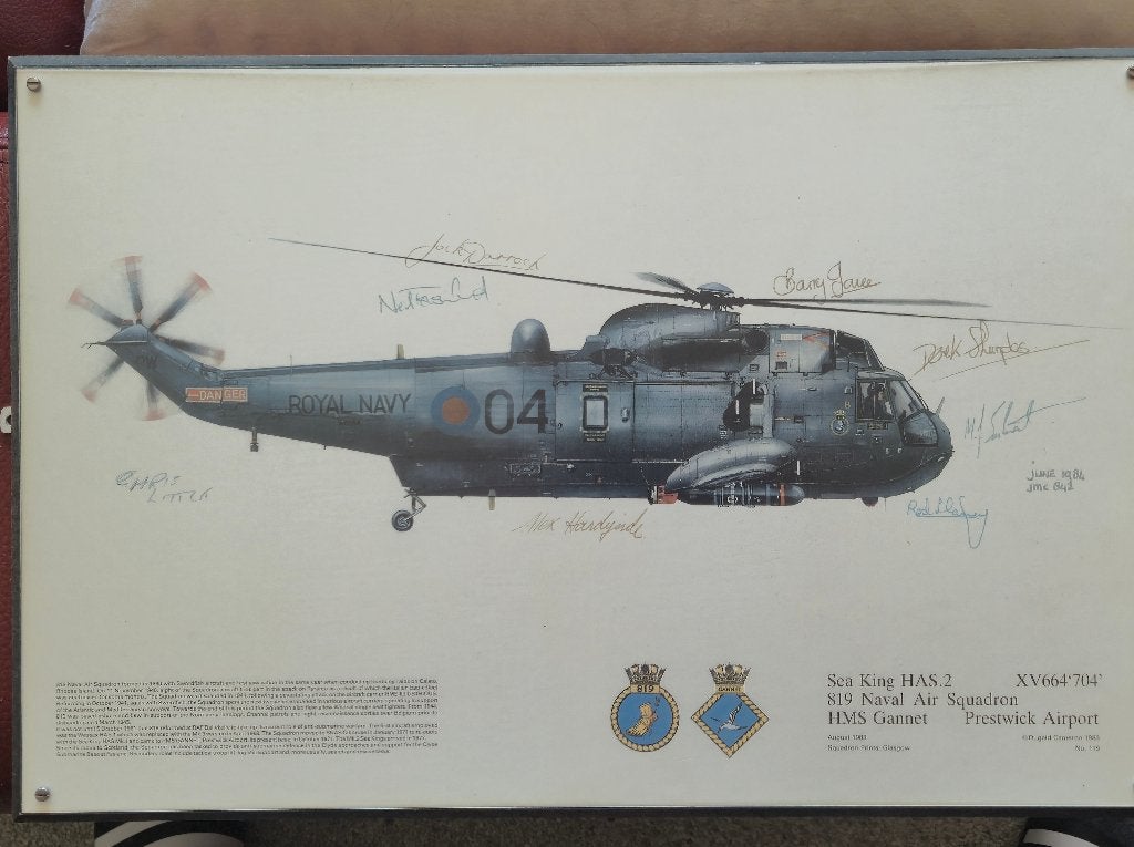 Squadron Prints Glasgow - Sea King (JMC 842), Collections, Aviation, Enlèvement, Carte, Photo ou Gravure