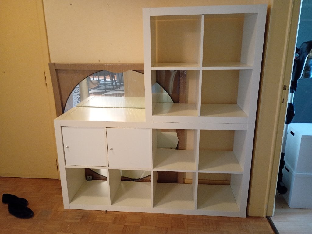 ARMOIRES + PORTES IKEA EXPEDIT KALLAX BLANCHES, Avec porte(s), 25 à 50 cm, Moins de 100 cm, Comme neuf