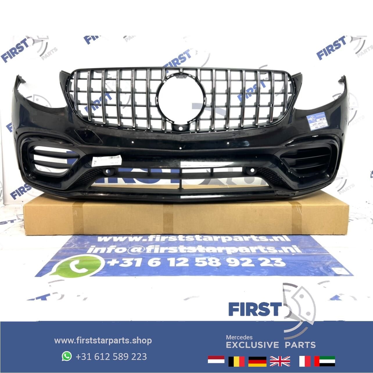 W253 C253 2018 GLC63 AMG VOORBUMPER COMPLEET ZWART Mercedes, Gebruikt, -, Voor, Ophalen of Verzenden