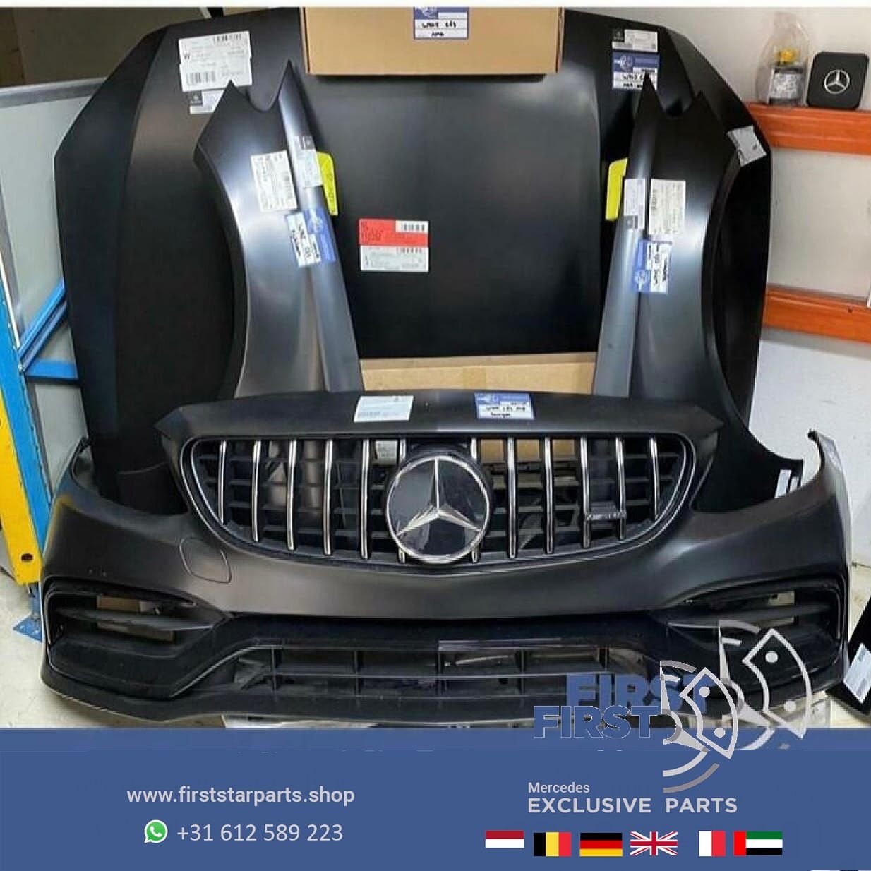 W205 S205 FACELIFT C63 S AMG VOORKOP ORIGINEEL Mercedes C 63, Gebruikt, -, Voor, Ophalen of Verzenden