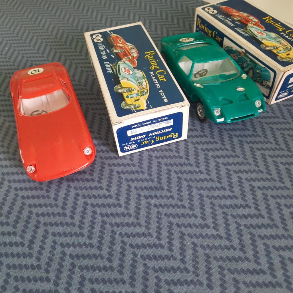 SET 2 auto´s N&N PLASTIC TOYS*VINTAGE*FORD GT+FERRARI 250GTO, Ophalen, Nieuw, Auto, Overige merken