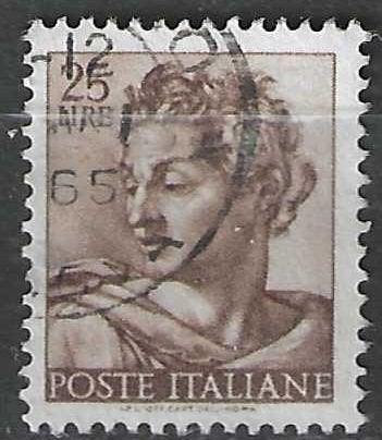 Italie 1961 - Yvert 831 - Werken van Michelangelo  (ST), Verzenden, Gestempeld