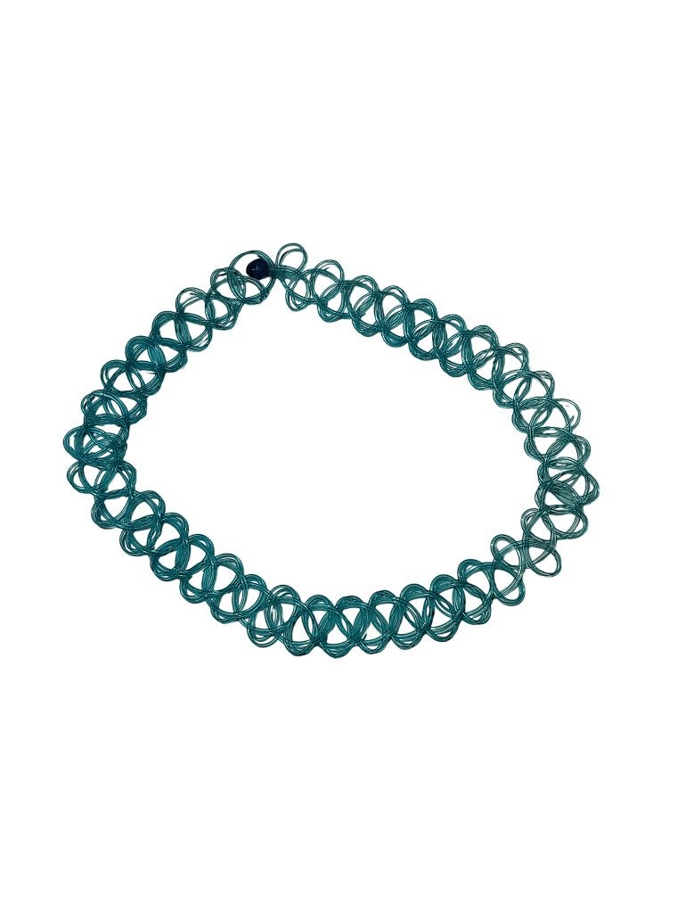 Tour de cou élastique turquoise, Bijoux, Sacs & Beauté, Colliers, Enlèvement, Utilisé, Bleu, Autres matériaux