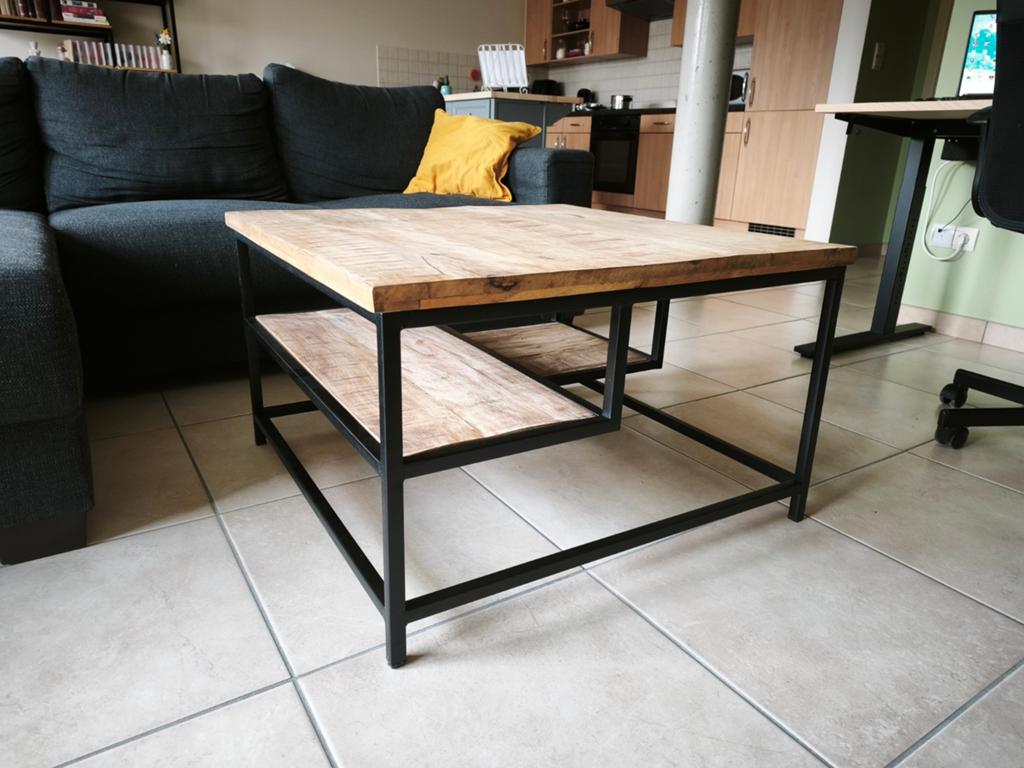 Salontafel mangohout  80x80x50, Enlèvement