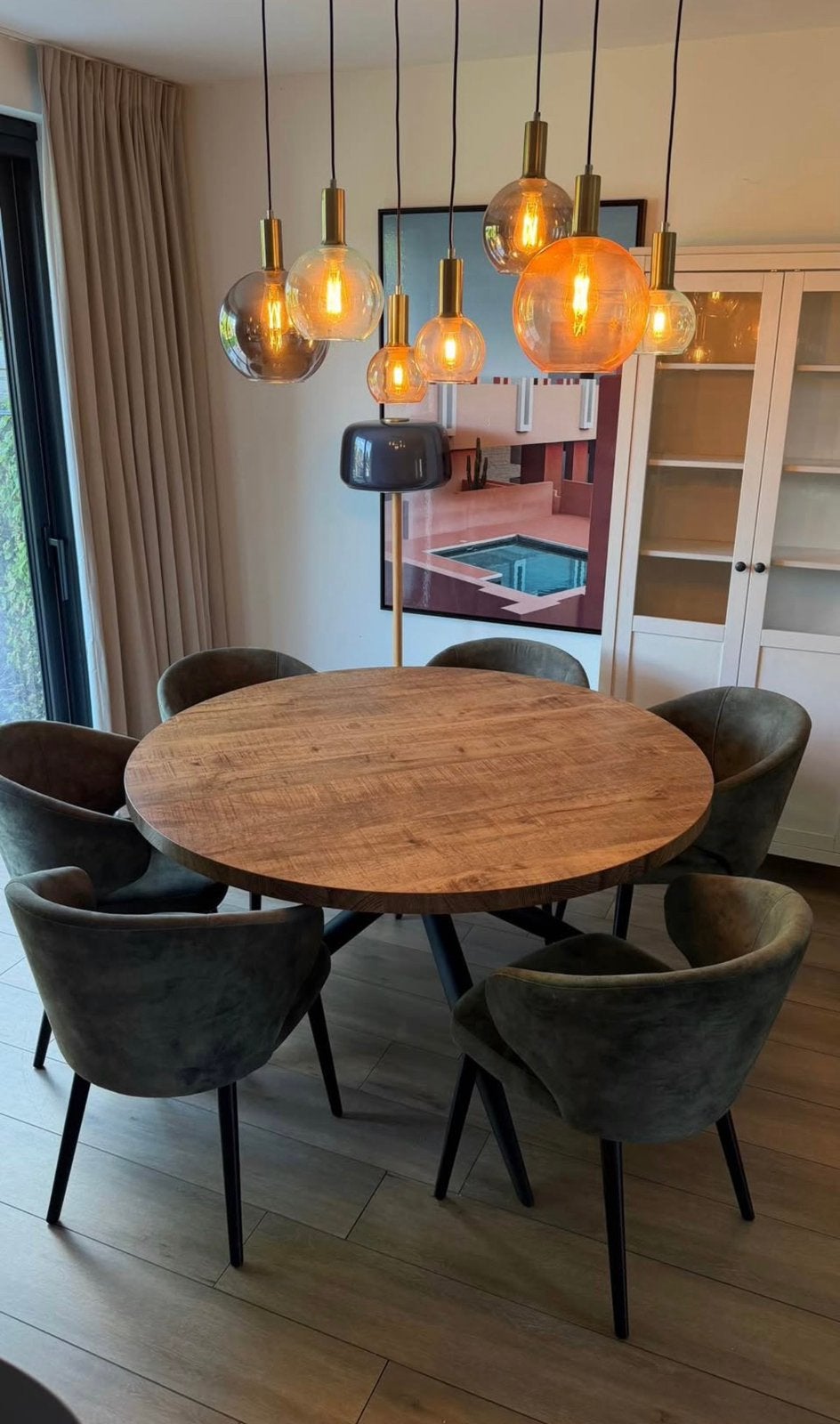 Eettafel Mangohout 140x140, Huis en Inrichting, Ophalen, Zo goed als nieuw
