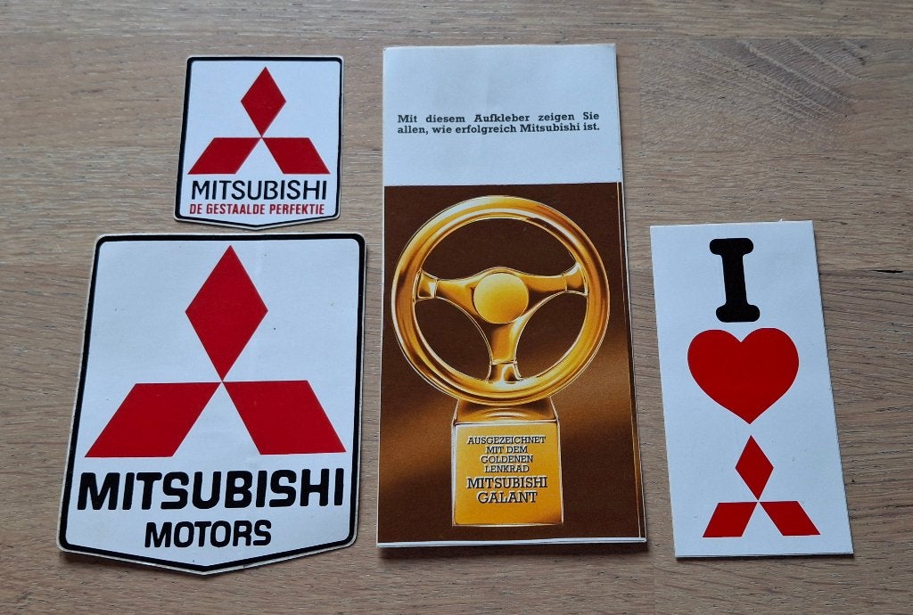 lot stickers: automerk Mitsubishi logo, Verzamelen, Ophalen of Verzenden, Zo goed als nieuw, Auto of Motor