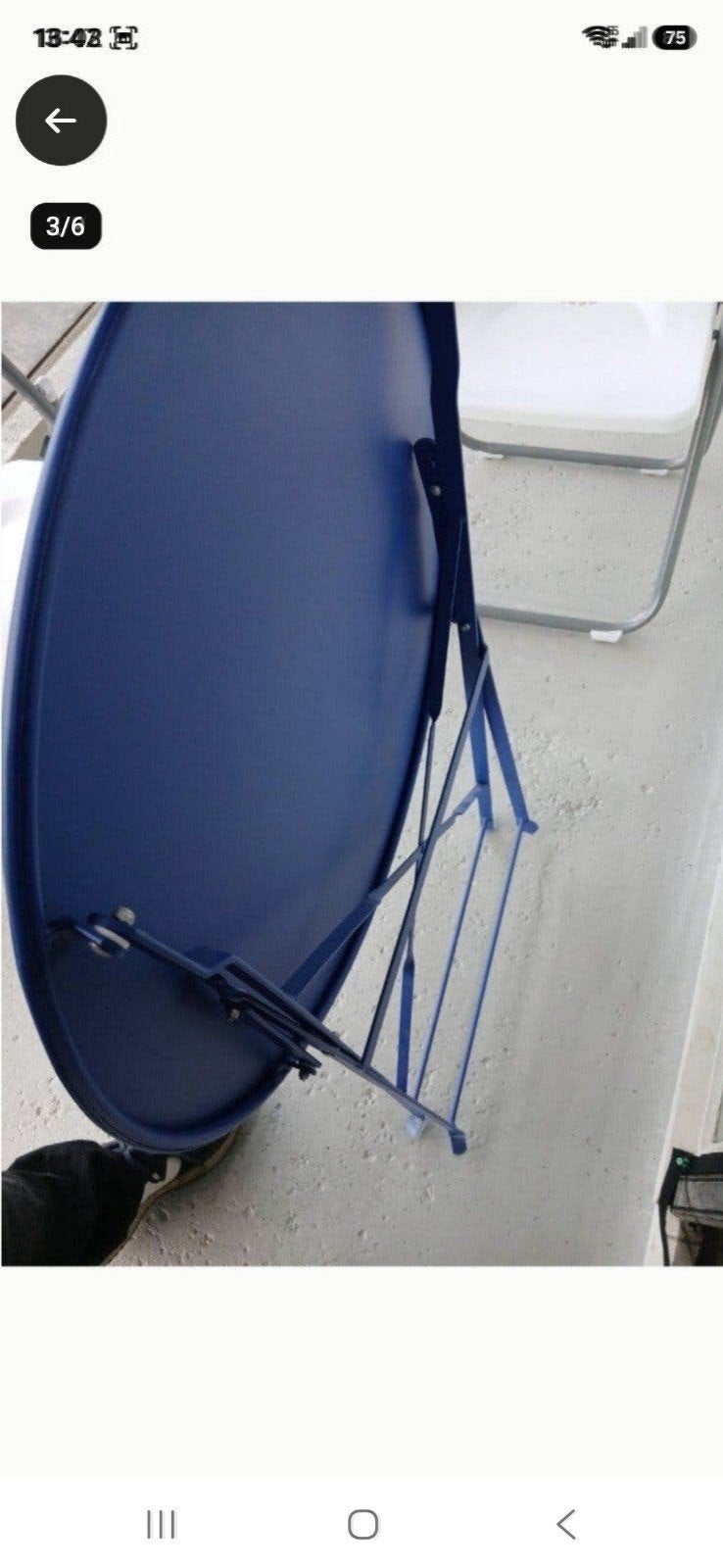 TABLE NEUVE PLIANTE  EN MÉTAL + 4 CHAISES PRIX 50 EUR, Enlèvement