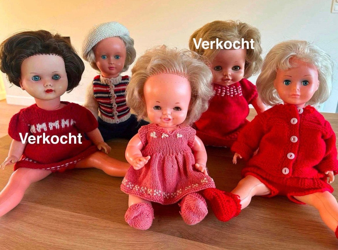Vintage poppen collectie - 3 stuks, Ophalen of Verzenden, Gebruikt, Pop