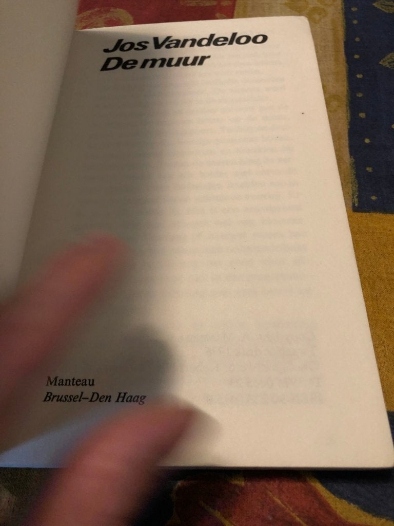 De Muur - Jos Vandeloo *Marnixreeks*, Gelezen, België, Ophalen of Verzenden, Jos Vandeloo