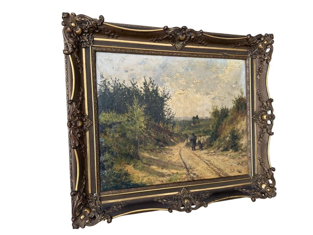 Peinture huile artiste Belge signée J. De Haen (1861-1930), Antiquités & Art, Art | Peinture | Classique, Enlèvement ou Envoi