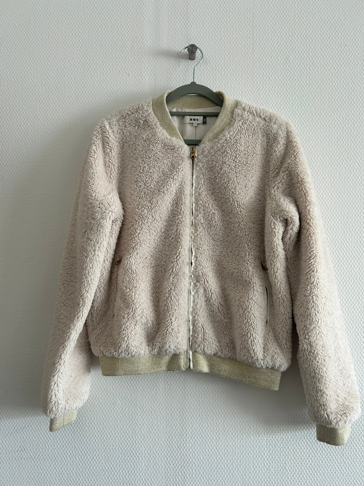 Ecru Teddy bomberjack CKS maat S, Enlèvement ou Envoi, Comme neuf, Taille 36 (S), Beige
