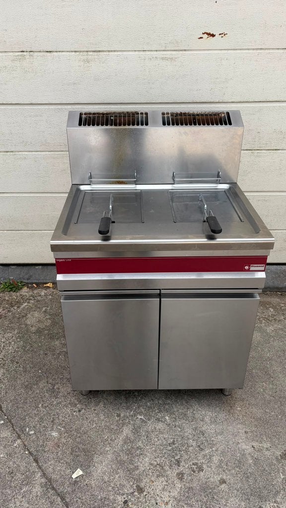 Diamond Dubbele Gasfriteuse Op Kast 2x15L, 4 litres ou plus, Enlèvement, Utilisé