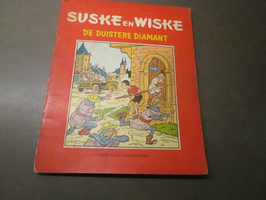 Suske en Wiske - De duistere diamant - 1958 - 1e druk, Gelezen, Willy vandersteen, Eén stripboek, Ophalen of Verzenden