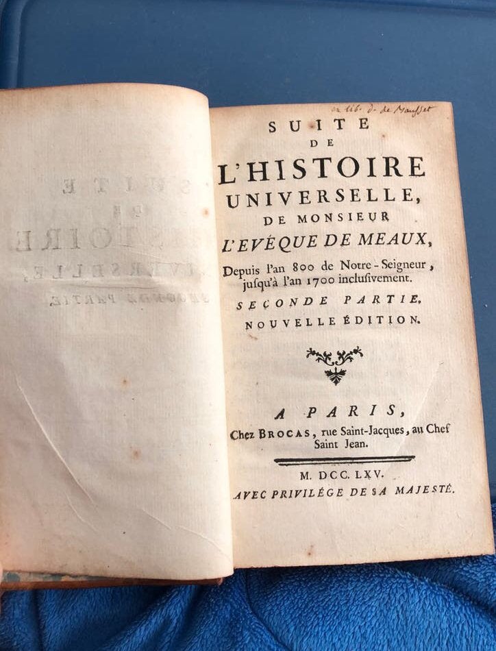 Suite de l’histoire universelle 1765 livre ancien 2eme parti