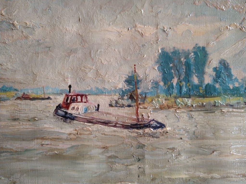 leon tamenne, Maritiem / water, Doek, Expressionistisch, Ophalen of Verzenden