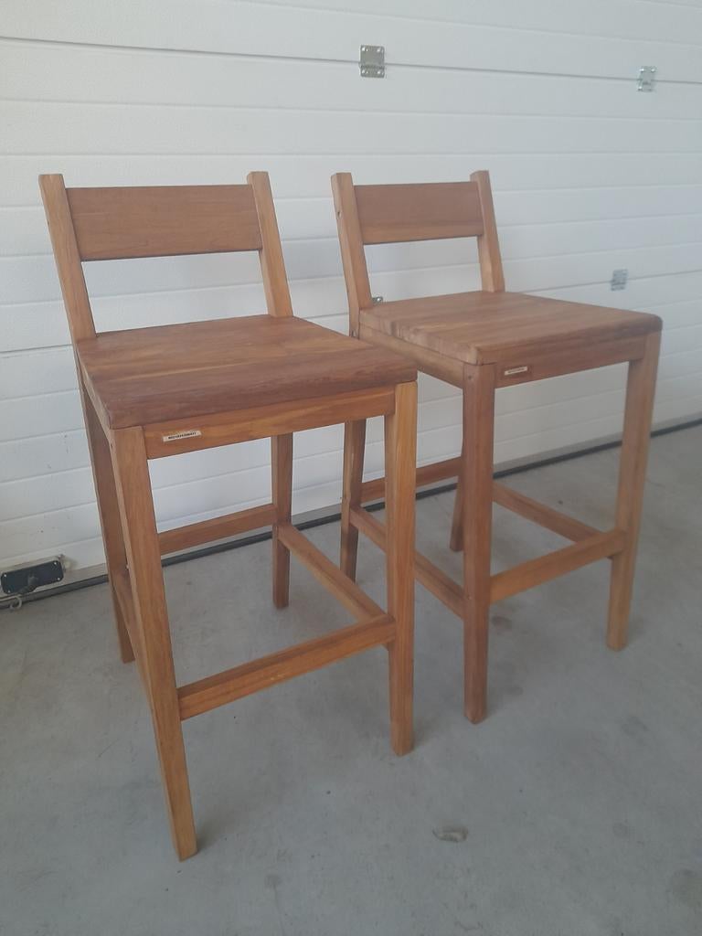 2 nieuwe hardhouten teak barkrukken, Ophalen