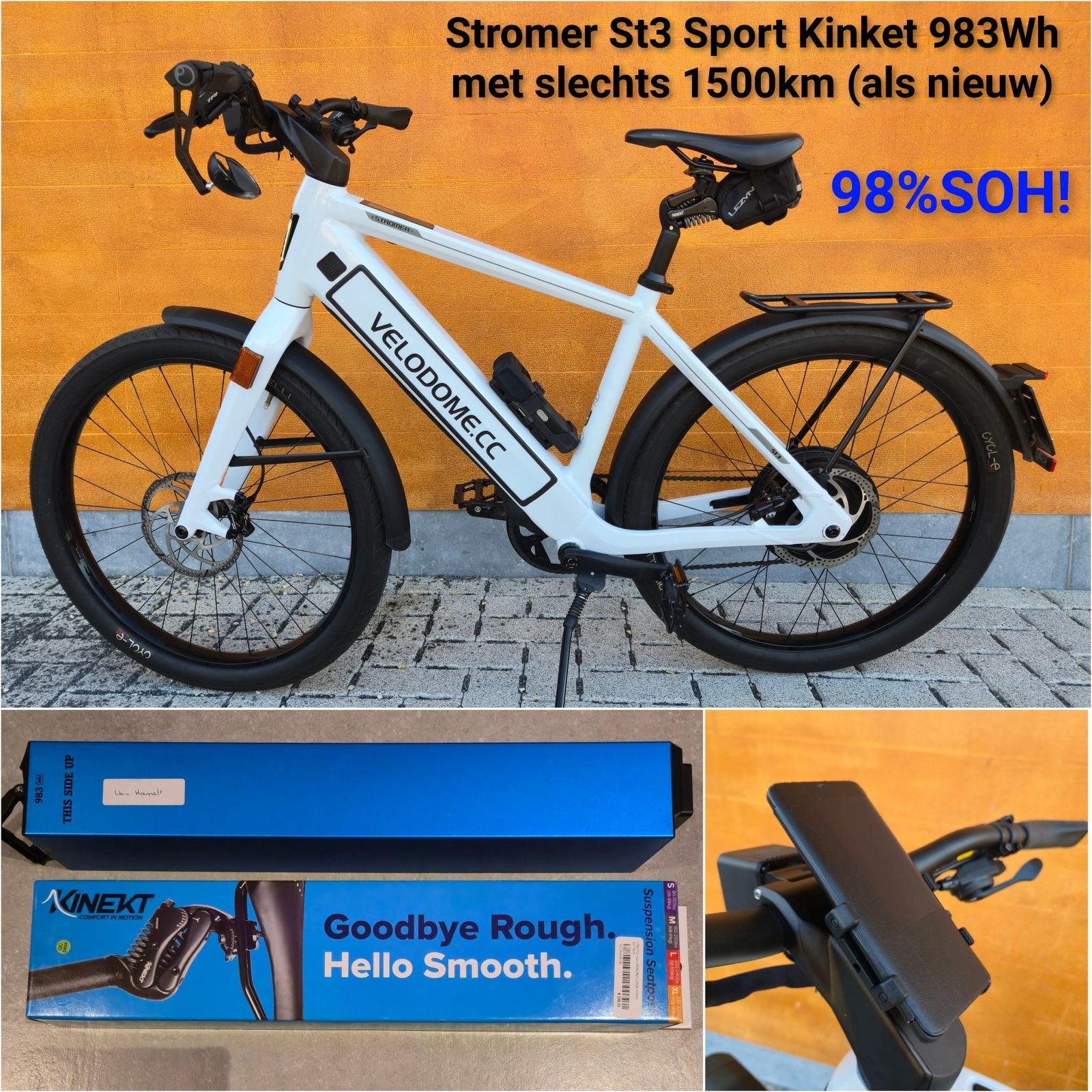 Speedpedelec Stromer St3 Sport White L Kinket 983Wh, Fietsen en Brommers, Ophalen, Zo goed als nieuw, 51 tot 55 cm, Stromer