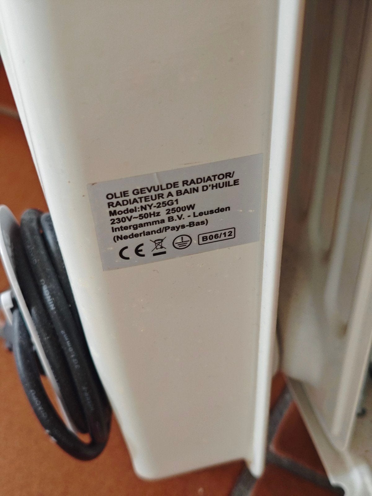 olie gevulde radiator, Ophalen