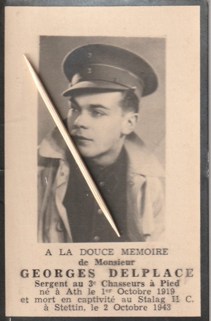Oorlog 1940-45 : Georges DELPLACE - Ath 1919 /, Verzenden