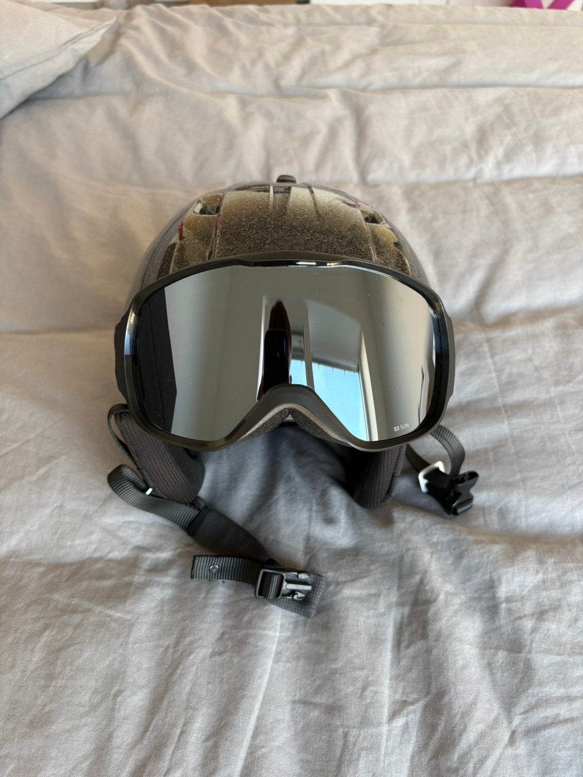 (️ Onderhandelbaar) Zwarte PST580 skihelm + Wedze skimasker, Overige merken, Overige typen, Ophalen of Verzenden, Zo goed als nieuw