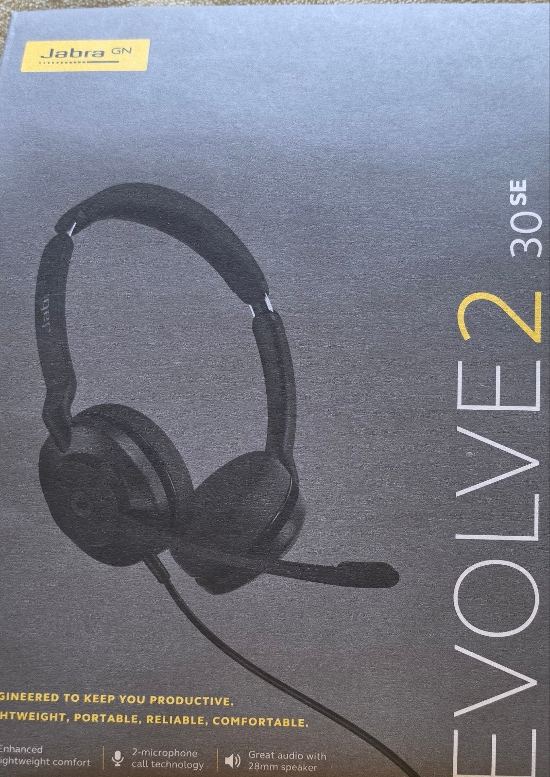 Headphones JABRA Evolve 2 30SE, Verzenden, Mute-functie, Nieuw, On-ear