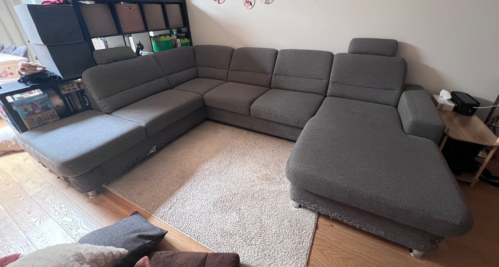 Antraciete u-zetel met longchair, Ophalen, Gebruikt