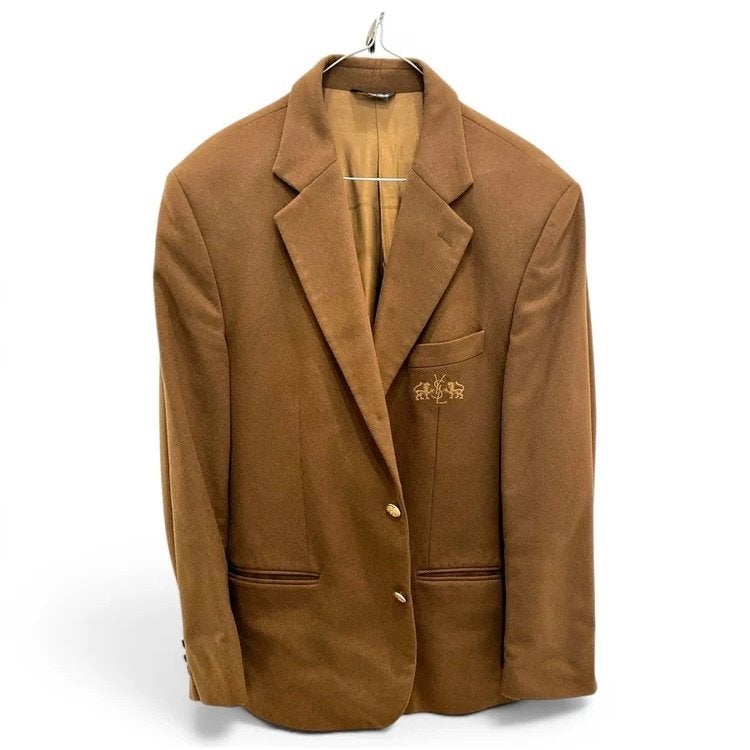 Vintage Yves Saint Laurent blazer in camel wol – Maat 48, Bruin, Zo goed als nieuw, Yves Saint Laurent, Verzenden