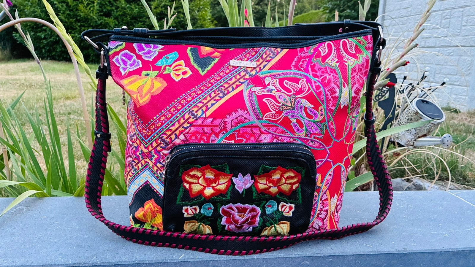 Grand Sac fleuri Desigual, Enlèvement, Comme neuf, Autres couleurs, Sac à bandoulière