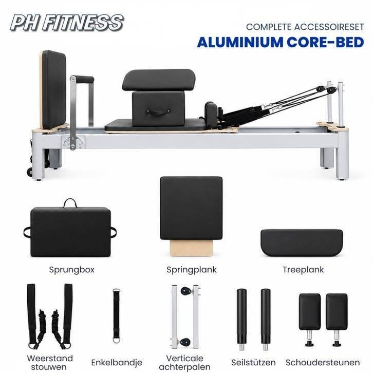 PH Fitness Aluminium Pilates Reformer - Studio Apparaat, Enlèvement ou Envoi, Neuf, Jambes, Autres types