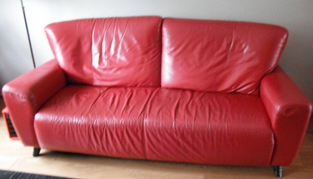 Prima leren bank formaat 200x100cm, Huis en Inrichting, Zetels | Zetels, Ophalen, Gebruikt, 100 tot 125 cm, Tweepersoons