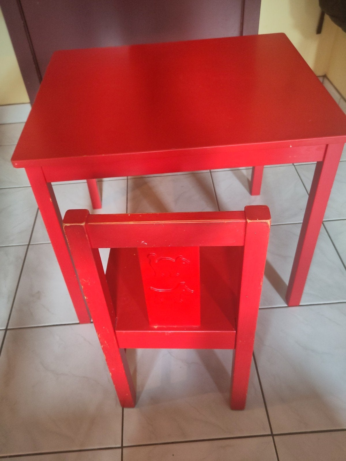 Kindertafel en stoel, Kinderen en Baby's, Kinderkamer | Tafels en Stoelen, Ophalen, Gebruikt, Tafel(s) en Stoel(en)
