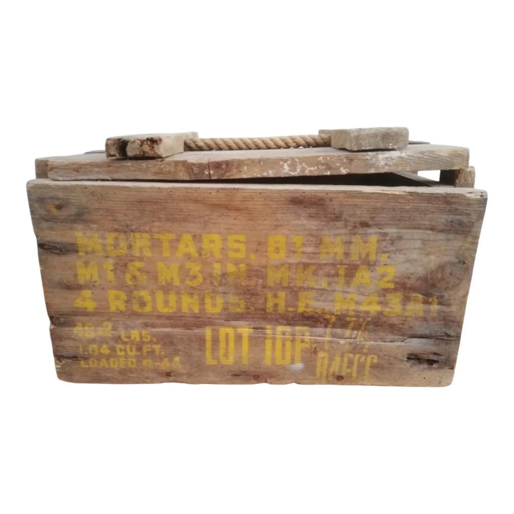 US Army - 81mm Mortar Rounds HE M43A1 Ammunition Box - 1944, Enlèvement ou Envoi, Armée de terre, Caisse ou Géocache