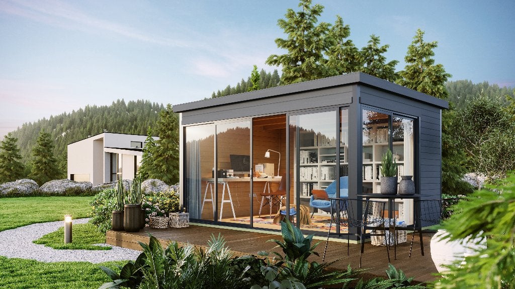 NOUVELLE cabane en rondins moderne de 44 mm : Domeo 4 Set, Envoi, Neuf