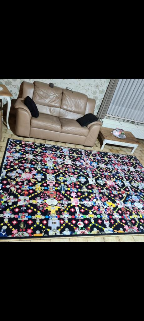 Vloerkleed Marian Bantjes, Maison & Meubles, Ameublement | Tapis & Moquettes, 200 cm ou plus, 200 cm ou plus, Rectangulaire, Noir