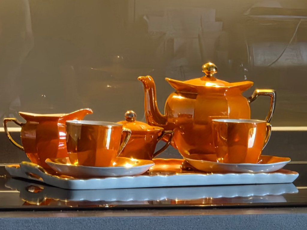 Antiek Victoria China Czechoslovakia 8-delig theeservies, Antiek en Kunst, Ophalen of Verzenden